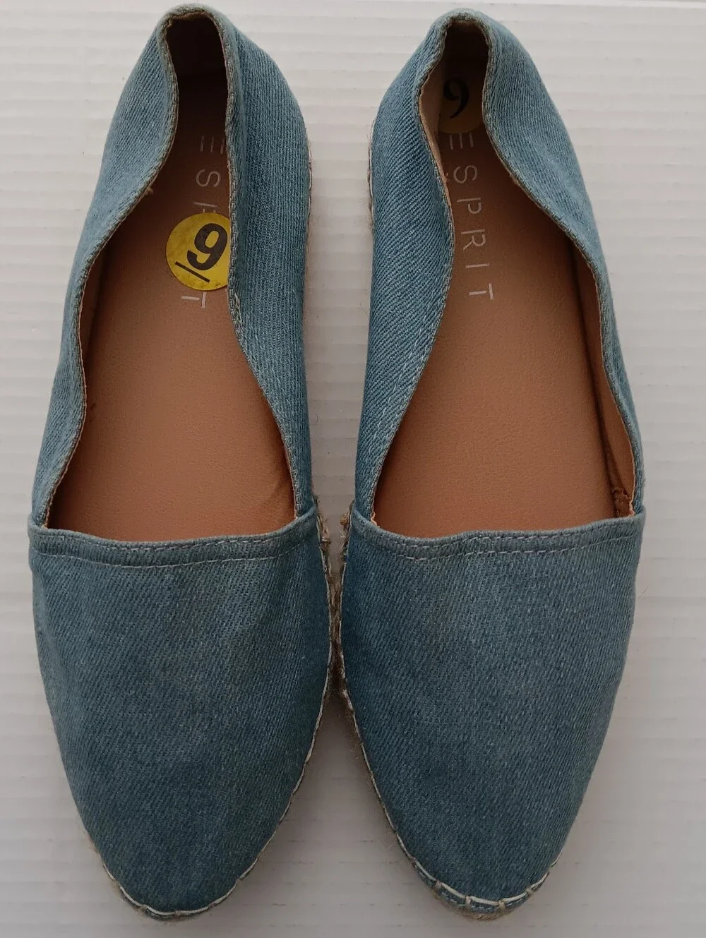 Esprit Wyoming Chambray  Light Blue Denim Espadrille  Almond Toe Sz 9M